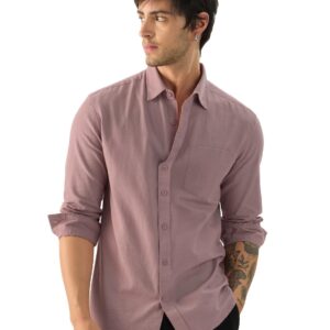 The Souled Store Bold Black Men and Boys Long Sleeve Collared Neck Buttoned Front Regular Fit Cotton Linen Shirts